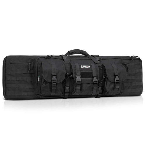 Savior Equipment American Classic Tactical Double Long Rifle Pistol Gun Bag Firearm Transportation Case w/Backpack - Lockable Compartment, Available Length in 36