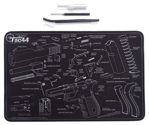 Tac44 Glock Gun Cleaning Mat & Tools | Glock Diagram | Glock Assembly Compatible | Bundle Pack